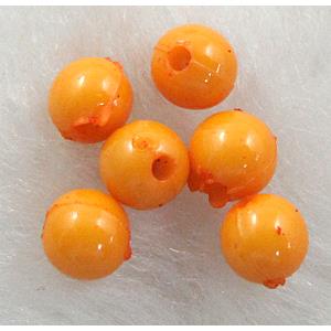 Plastic round Beads, Orange