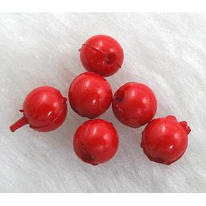 Plastic round Beads, Red
