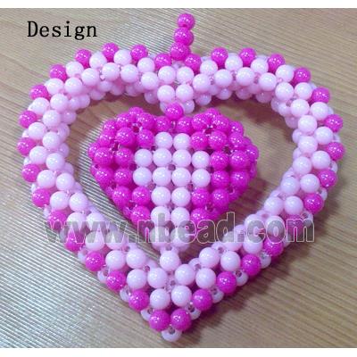 Plastic Beads, round, Purple