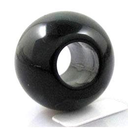 round plastic bead, black