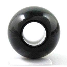 round plastic bead, black