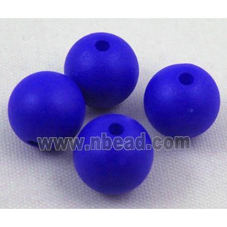round matte resin beads, deep blue