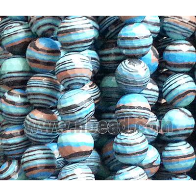 resin & stone beads, faceted round, tuquoise blue