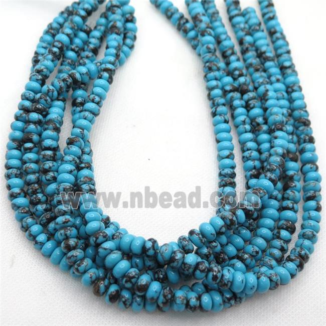 blue Assembled Turquoise rondelle beads
