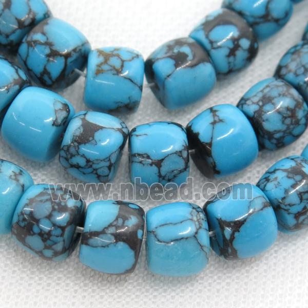 blue Assembled Turquoise barrel beads