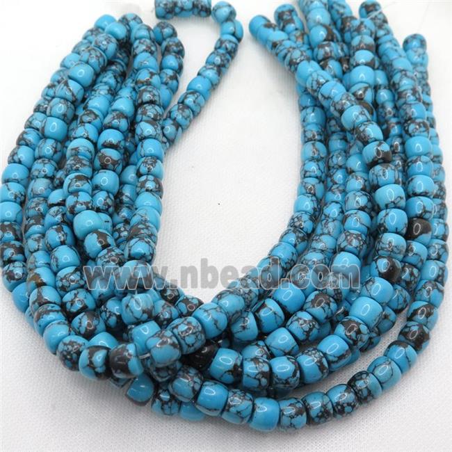 blue Assembled Turquoise barrel beads
