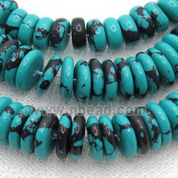 green Assembled Turquoise heishi beads