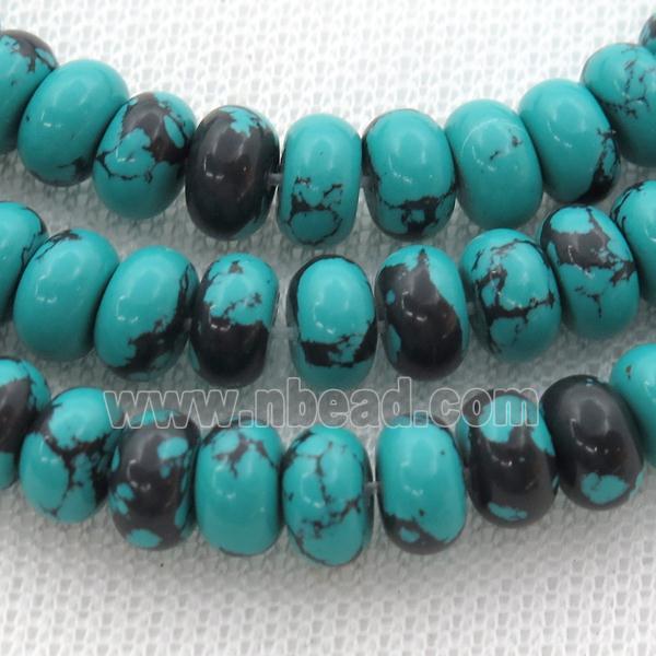 green Assembled Turquoise rondelle beads