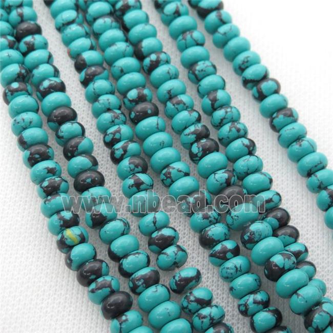 green Assembled Turquoise rondelle beads