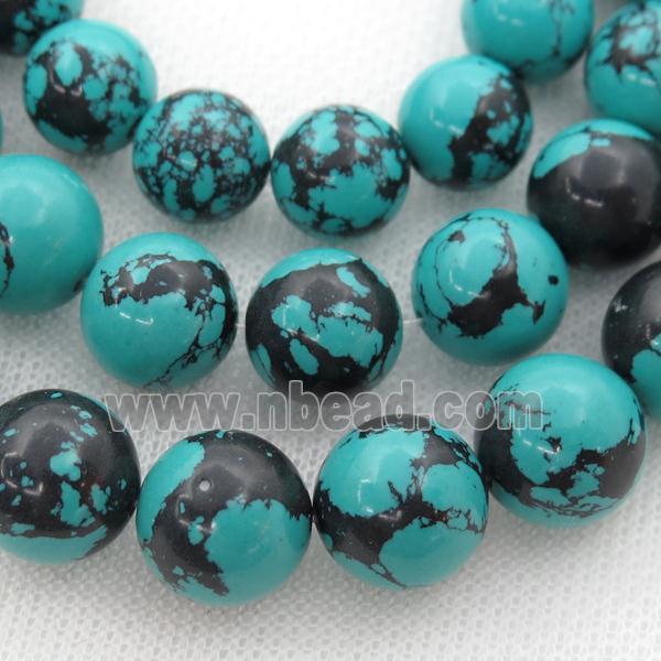 green Assembled Turquoise round beads