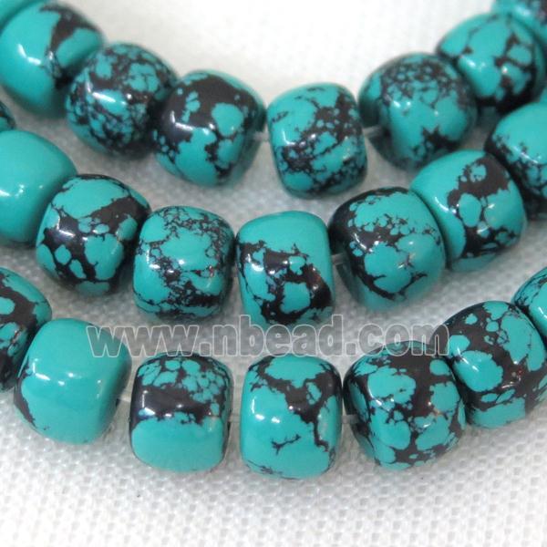 green Assembled Turquoise barrel beads