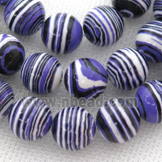 Synthetic Malachite beads, round, purple
