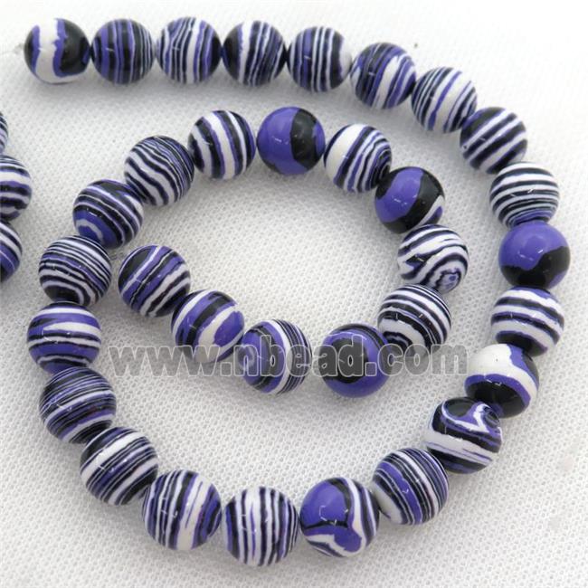 Synthetic Malachite beads, round, purple