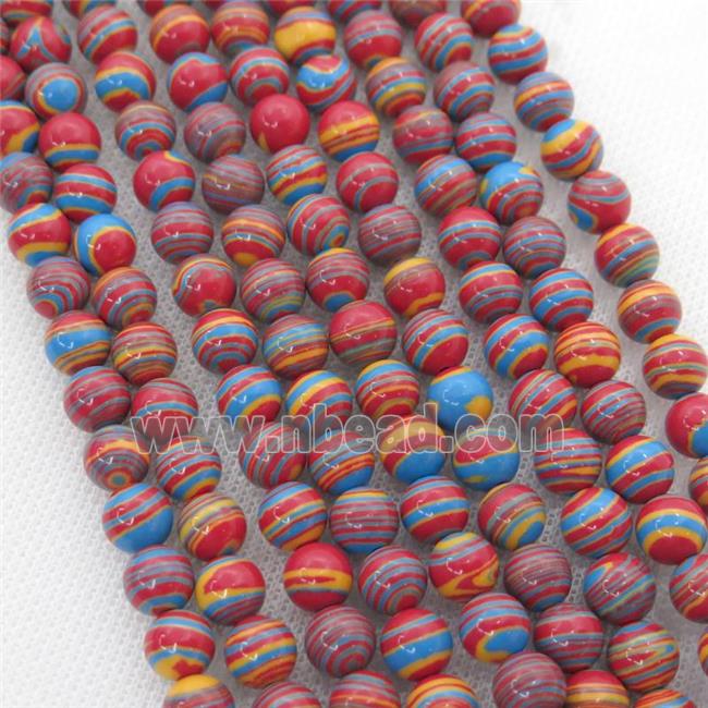 Synthetic Malachite beads, round, multicolor
