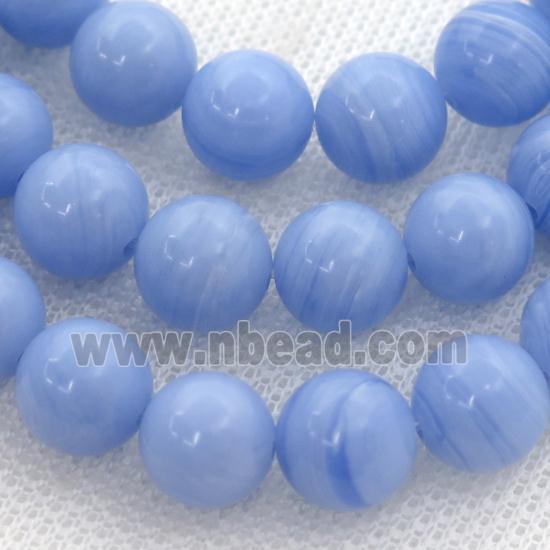 Synthetic Blue Lace Agate Beads, round