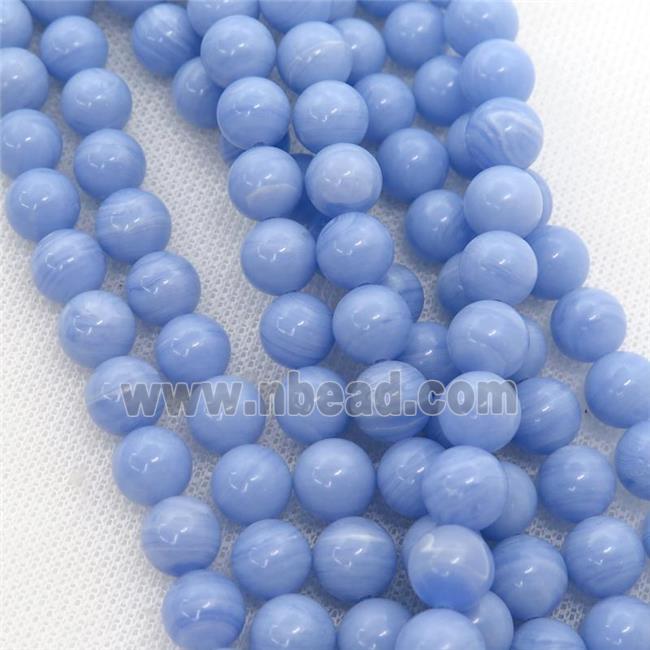 Synthetic Blue Lace Agate Beads, round
