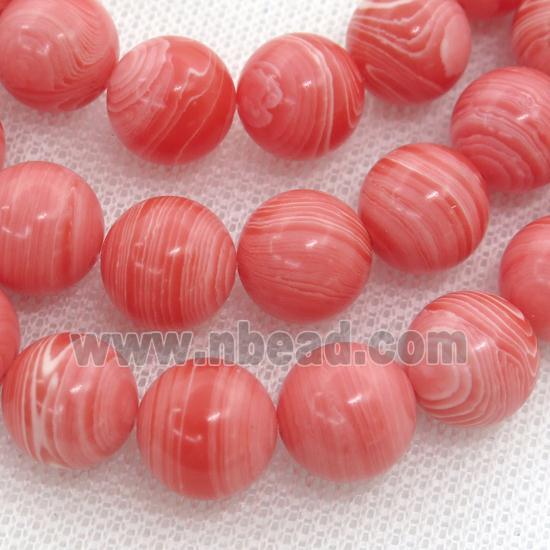 Synthetic Rhodonite beads, round, pink