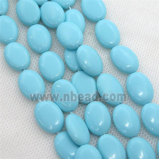 blue Synthetic Turquoiuse beads, oval