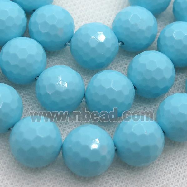 blue Synthetic Turquoiuse beads, faceted round