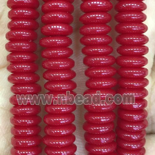 red resin disc beads