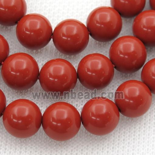 Synthetic red Coral Beads, round