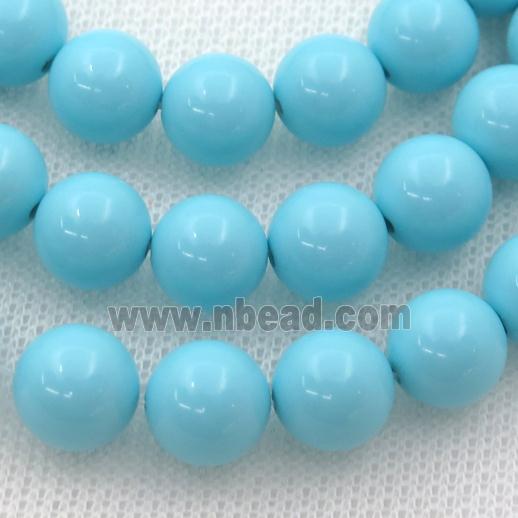 Synthetic Turquoise Beads, blue, round