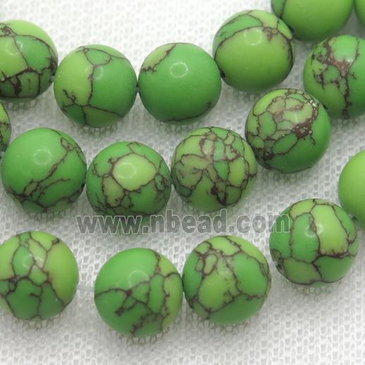 green Assembled Turquoise beads, matte, round