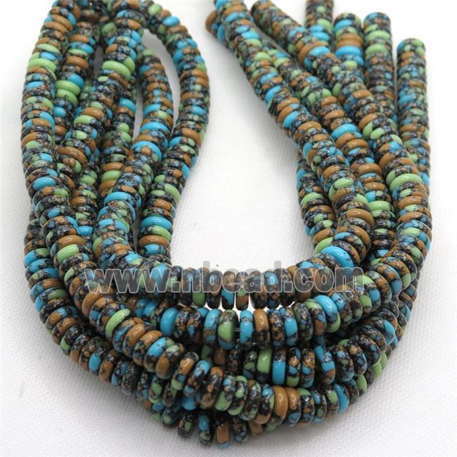 Assembled Turquoise heishi beads, multicolor