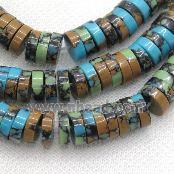 Assembled Turquoise heishi beads, multicolor