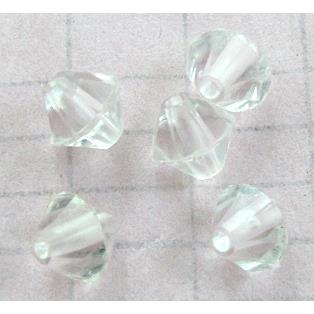 Acrylic beads, transparent, bicone, clear
