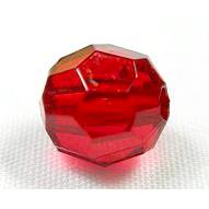 transparent Acrylic Beads, faceted round, red