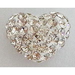 fimo bead with Czech rhinestone, heart