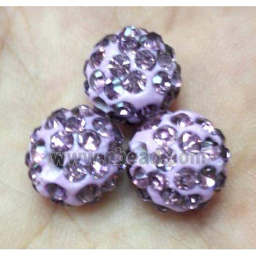 Fimo bead with rhinestone, purple