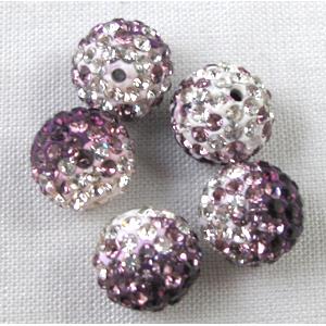 fimo beads with middle east rhinestone, purple