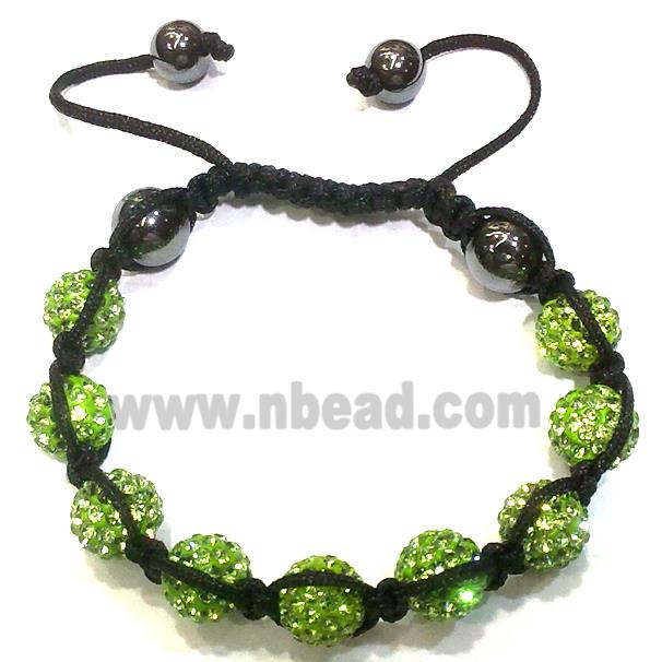 Bracelet, fimo polymer clay beads paved mid-east rhinestone