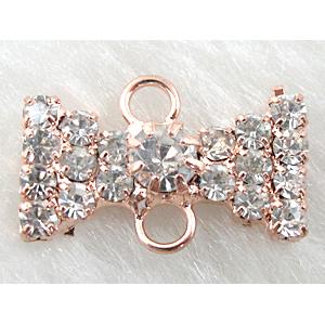 copper connector, paved rhinestone, rose-gold