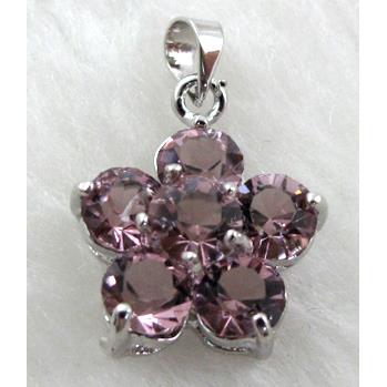 Rhinestone cluster pendant, Purple
