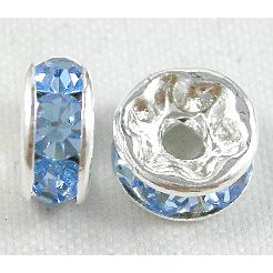 Rondelles Middle East Rhinestone Beads with Silver Plated