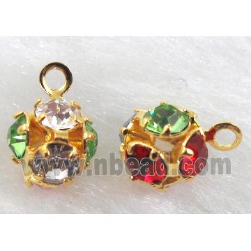 Colorful Round Ball Middle East Rhinestone Pendant Beads