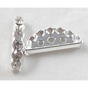 Clear Middle East Rhinestone Beads, Nickel Free, Silver Plated
