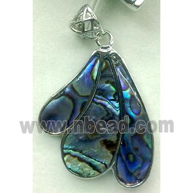 Paua Abalone shell pendant, scalewing, mixed