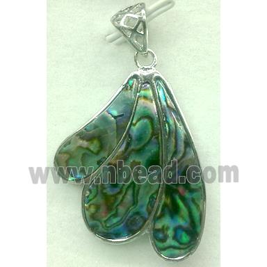Paua Abalone shell pendant, scalewing, mixed