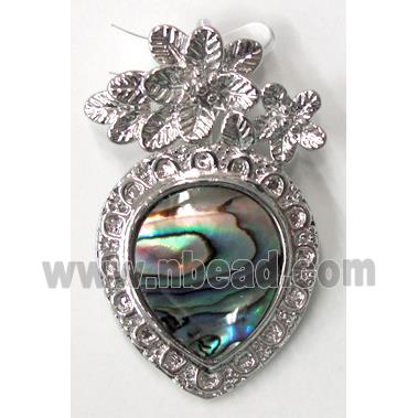 Paua Abalone shell pendant, mxied