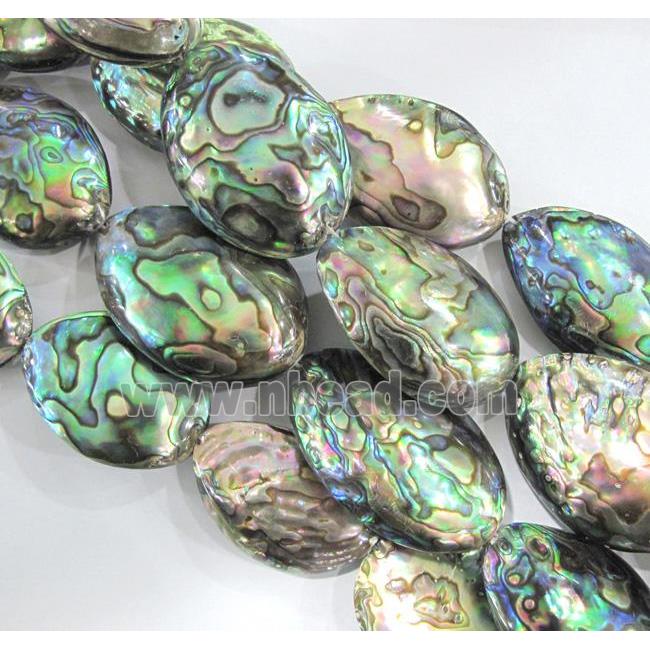Paua Abalone Shell Beads Oval Multicolor