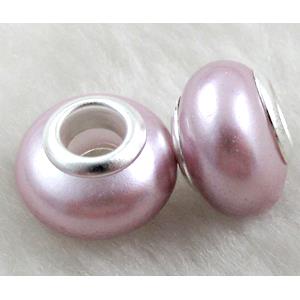 pearlized shell beads, rondelle, Purple