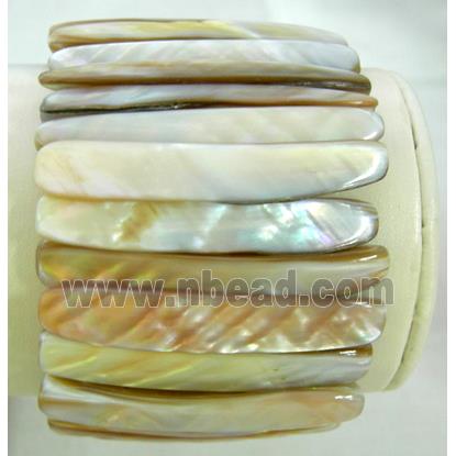 freshwater shell bracelet, stretchy, coffee