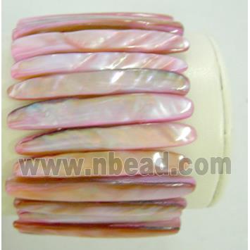 freshwater shell bracelet, stretchy, pink