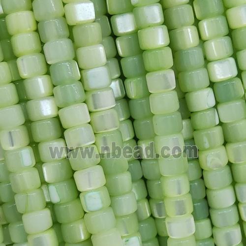 green Shell rondelle beads