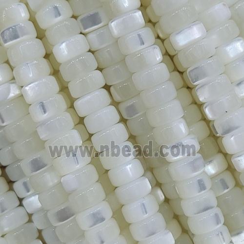 white Shell rondelle beads