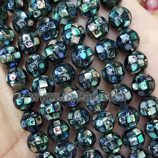 Round Abalone Shell Beads Faceted